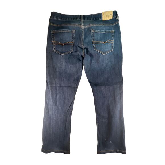 VTG Y2K Anchor Blue Men's Low Rise Slim Stretch Medium Wash Denim Jeans Sz 34x30 - Picture 2 of 11